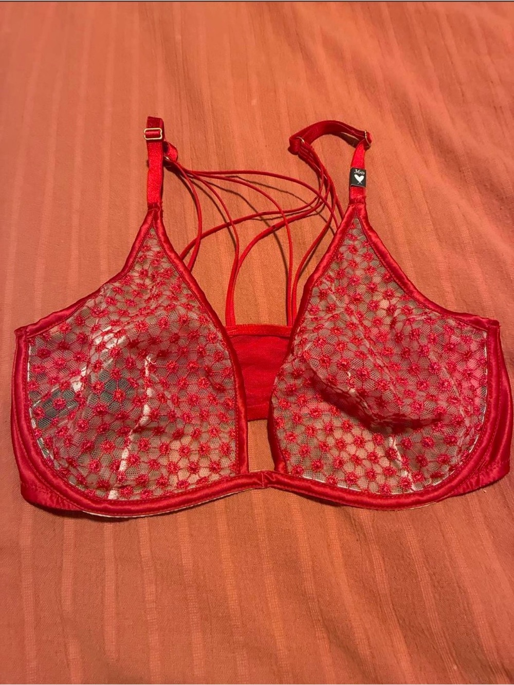 Victoria's Secret Red Lace Strappy Bralette